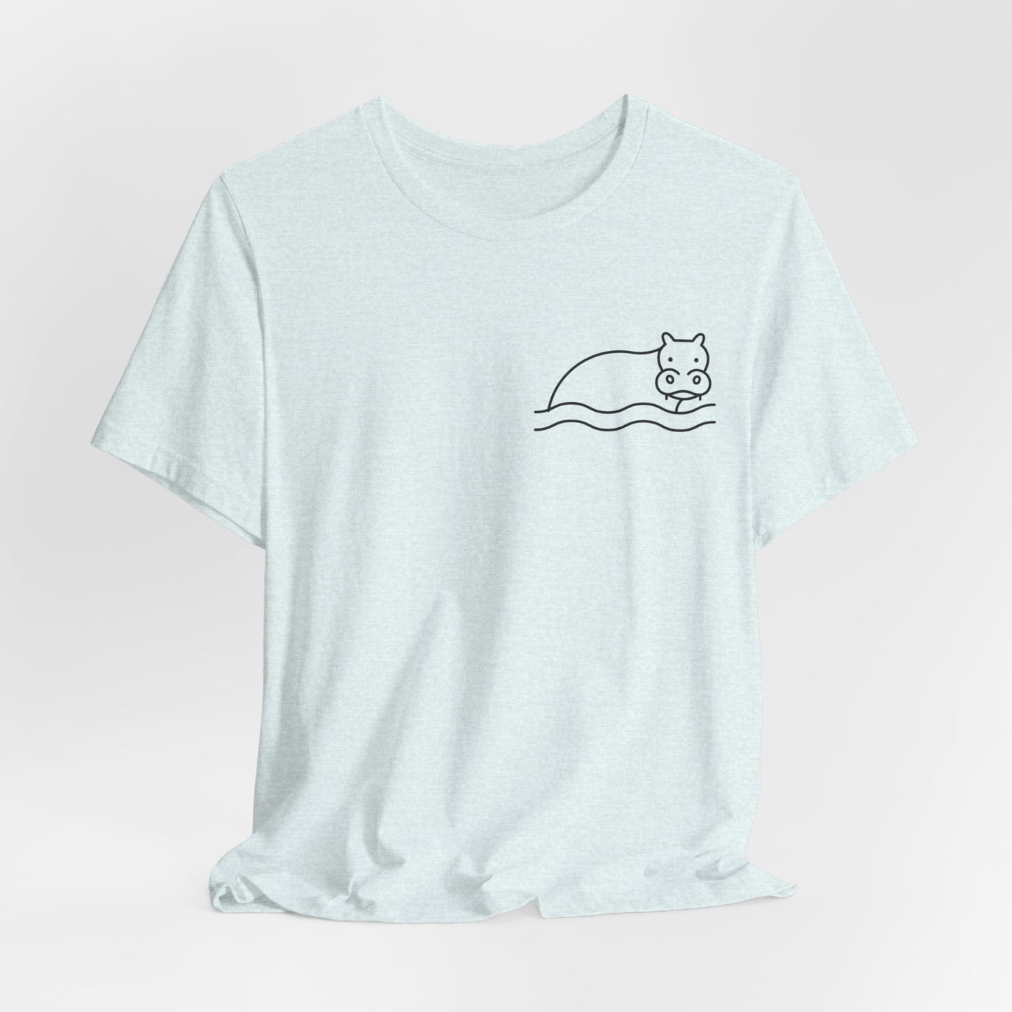 Hippo In Water Print Men & Women T-Shirt