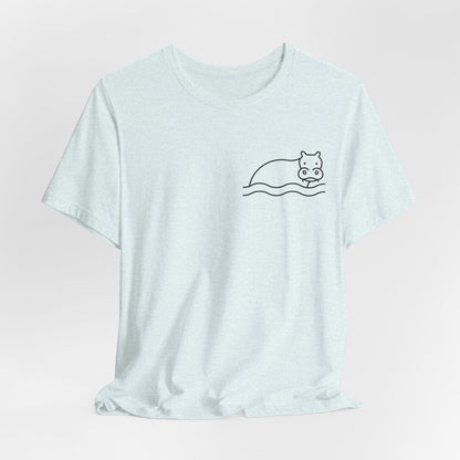 Hippo In Water Print Men & Women T-Shirt