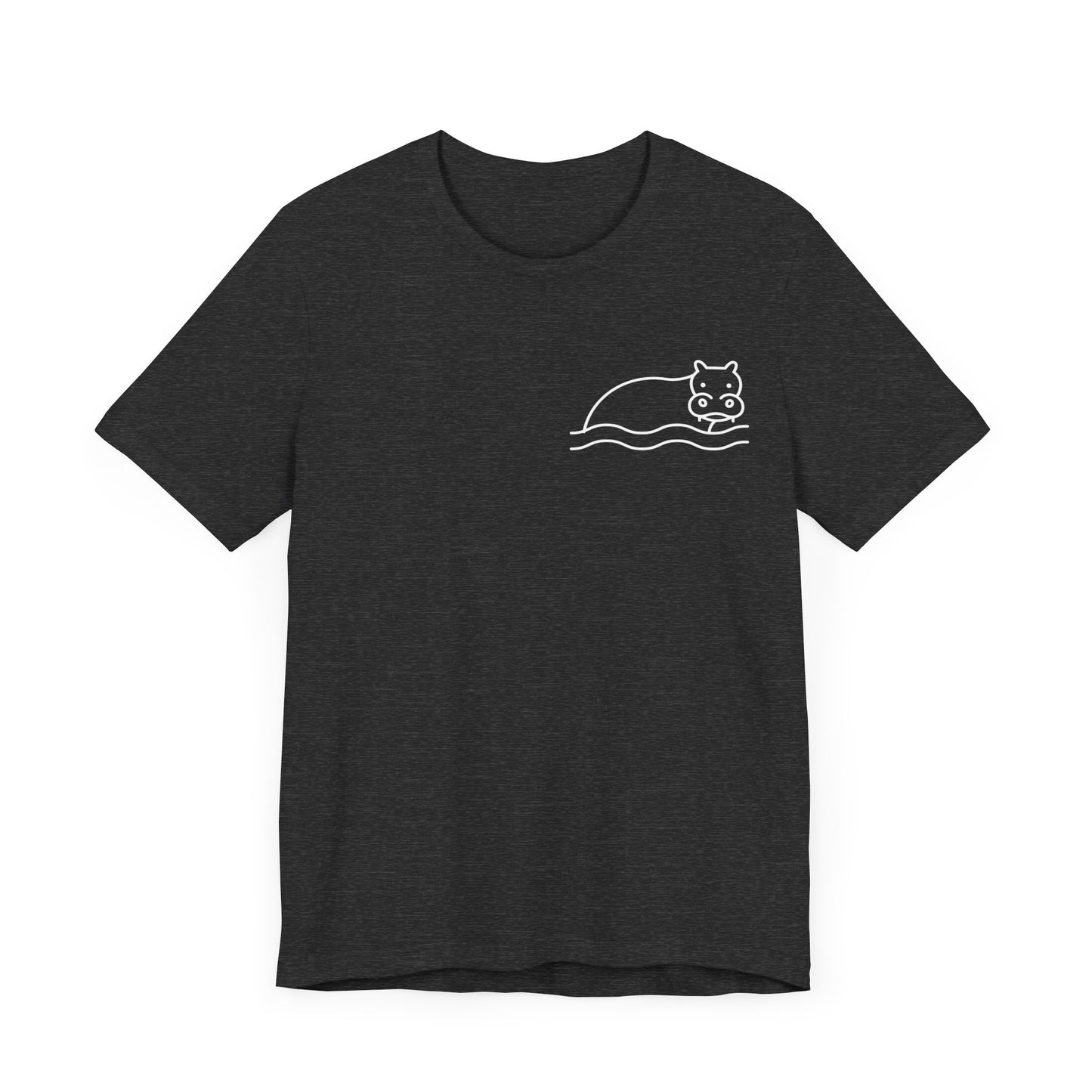 Hippo In Water Print Men & Women T-Shirt