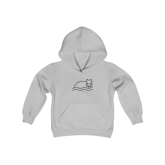 Hippo In Water Kids Hoodie