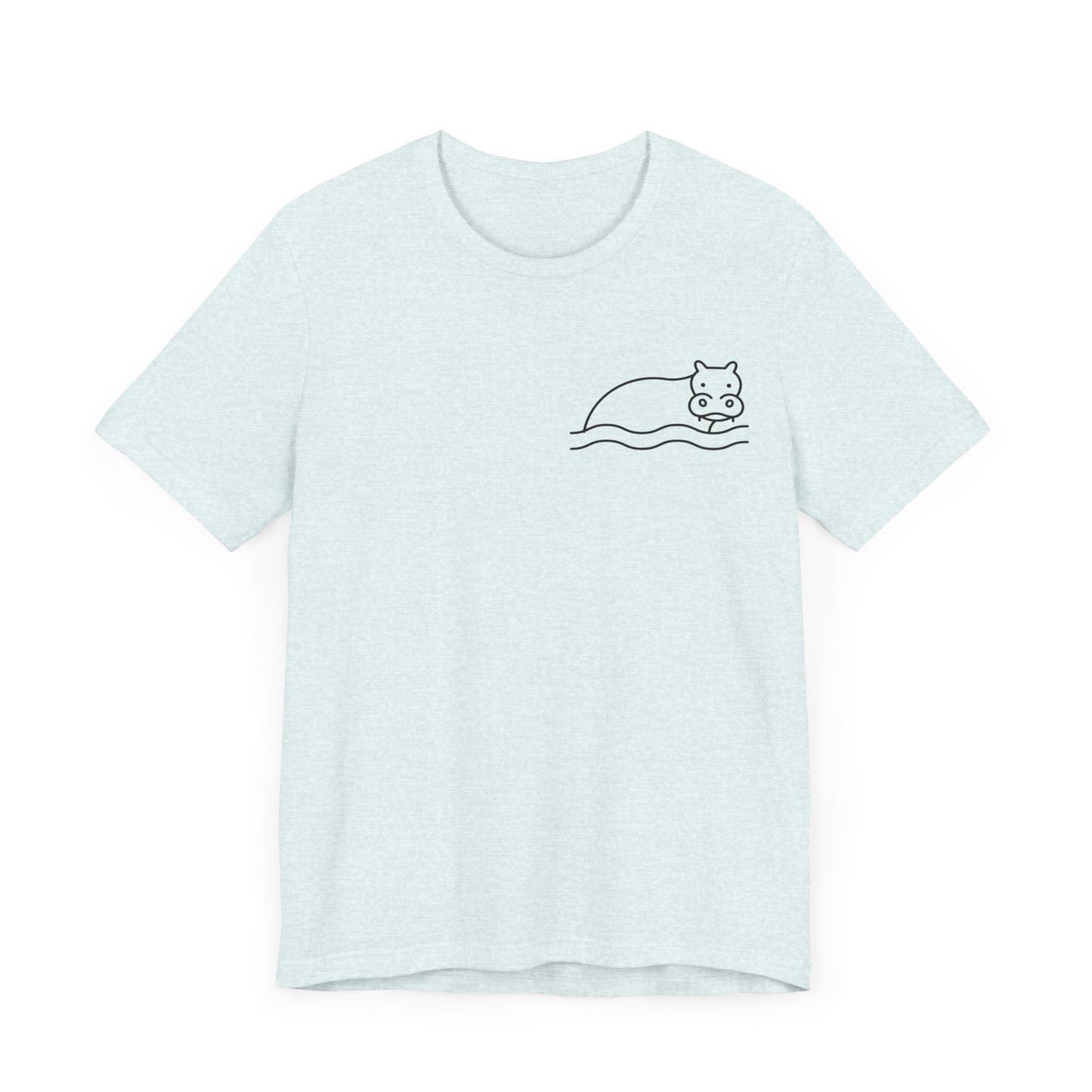 Hippo In Water Print Men & Women T-Shirt