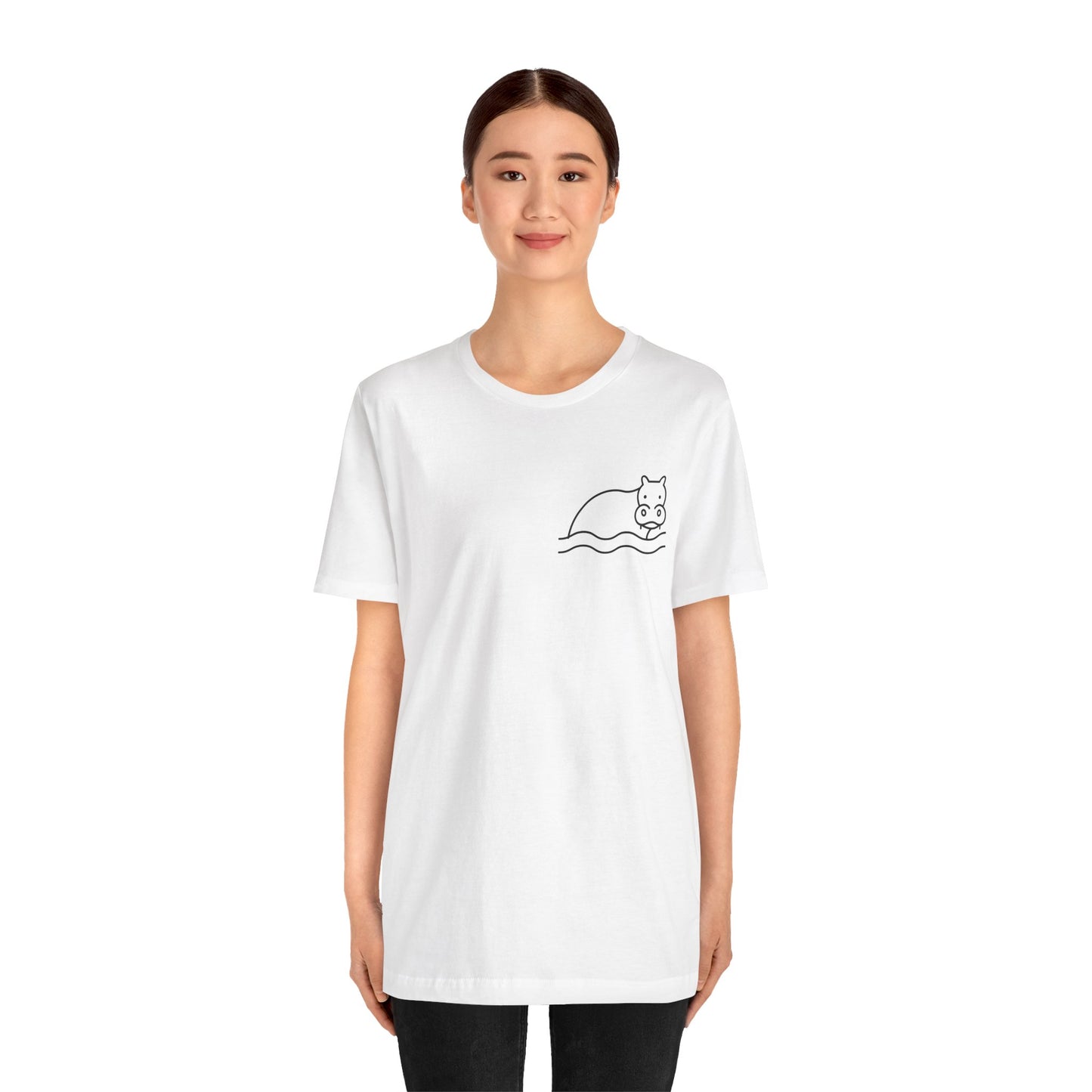 Hippo In Water Print Men & Women T-Shirt