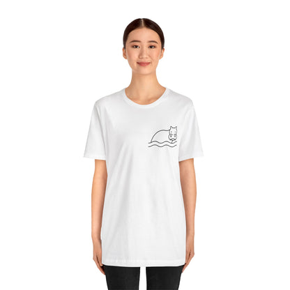 Hippo In Water Print Men & Women T-Shirt