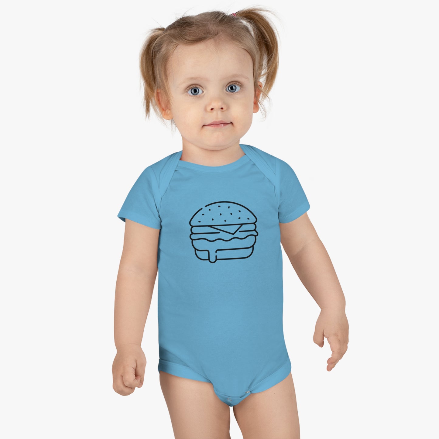 Yummy Burger Print Baby Onesies