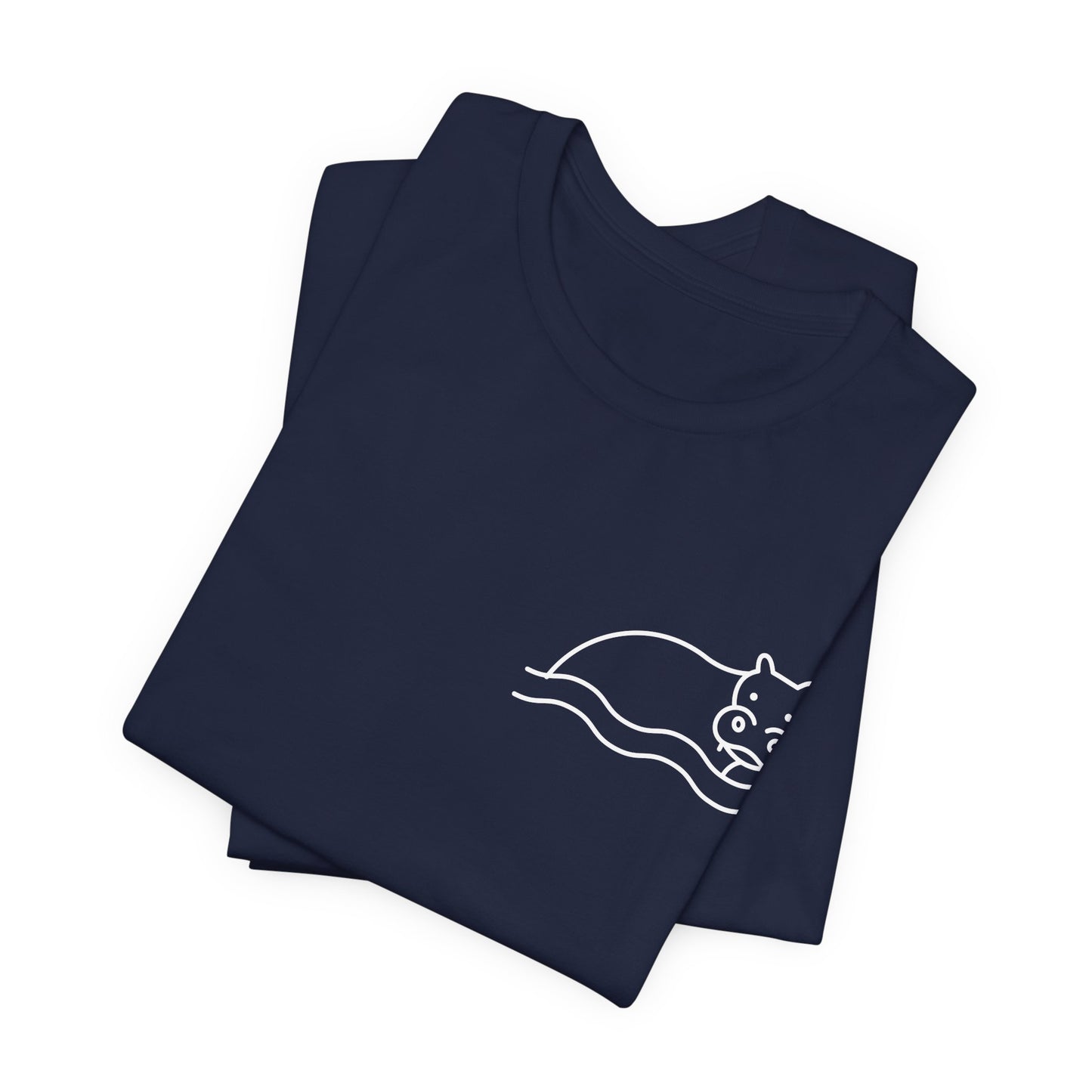 Hippo In Water Print Men & Women T-Shirt