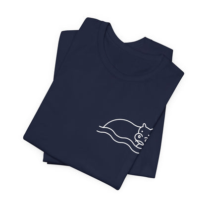Hippo In Water Print Men & Women T-Shirt