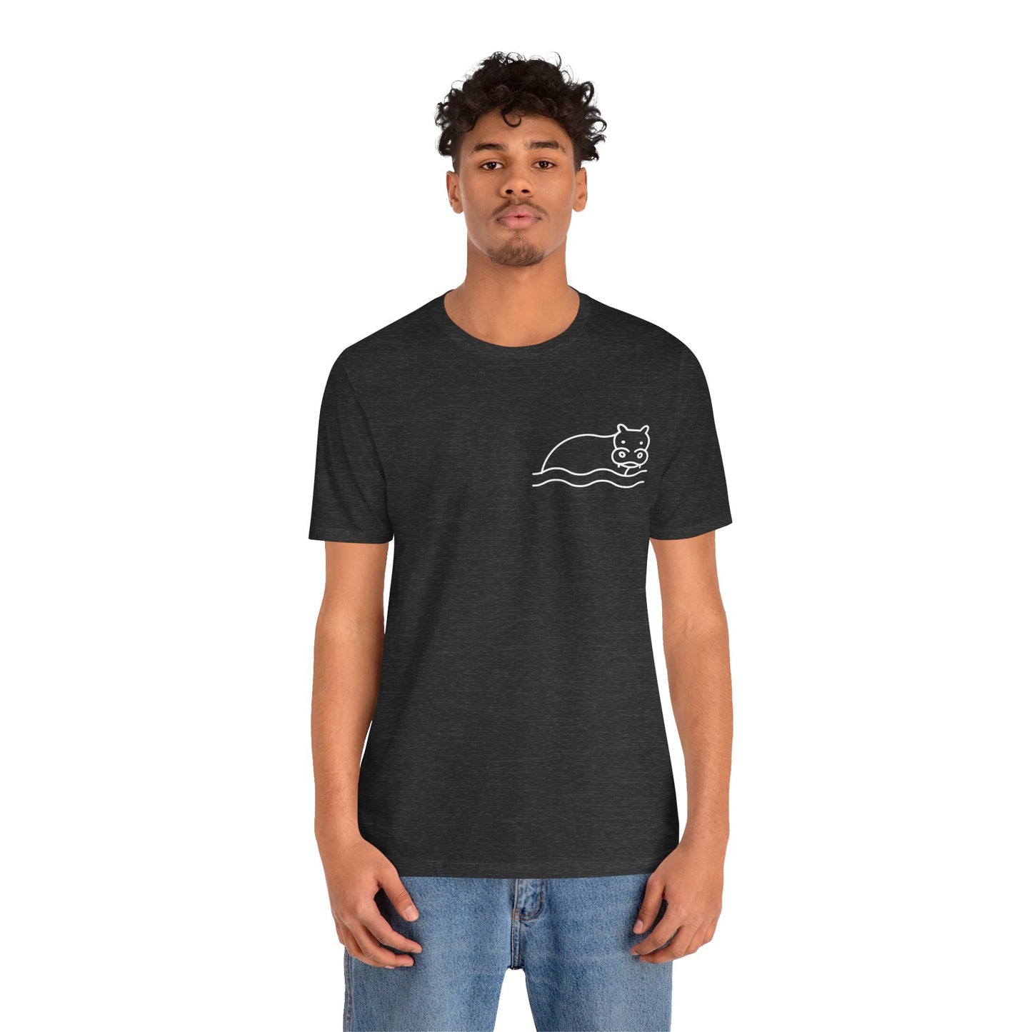 Hippo In Water Print Men & Women T-Shirt