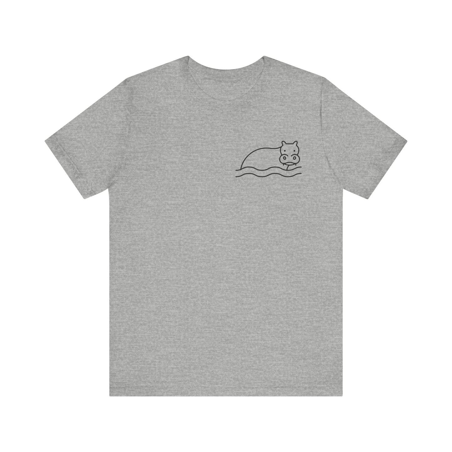 Hippo In Water Print Men & Women T-Shirt
