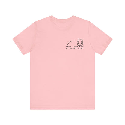 Hippo In Water Print Men & Women T-Shirt