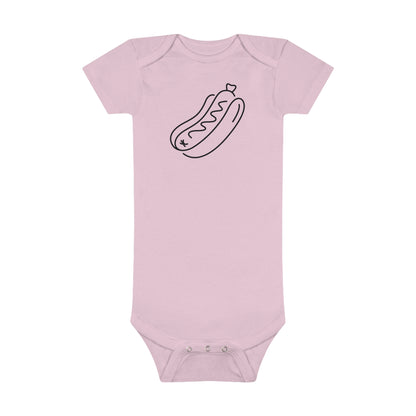Tasty Hot Dog Print Baby Onesies