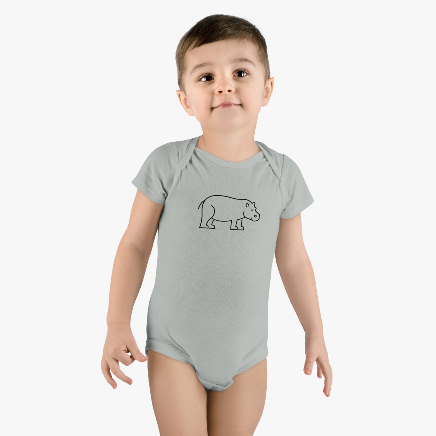 Standing Elephant Print Baby Onesies