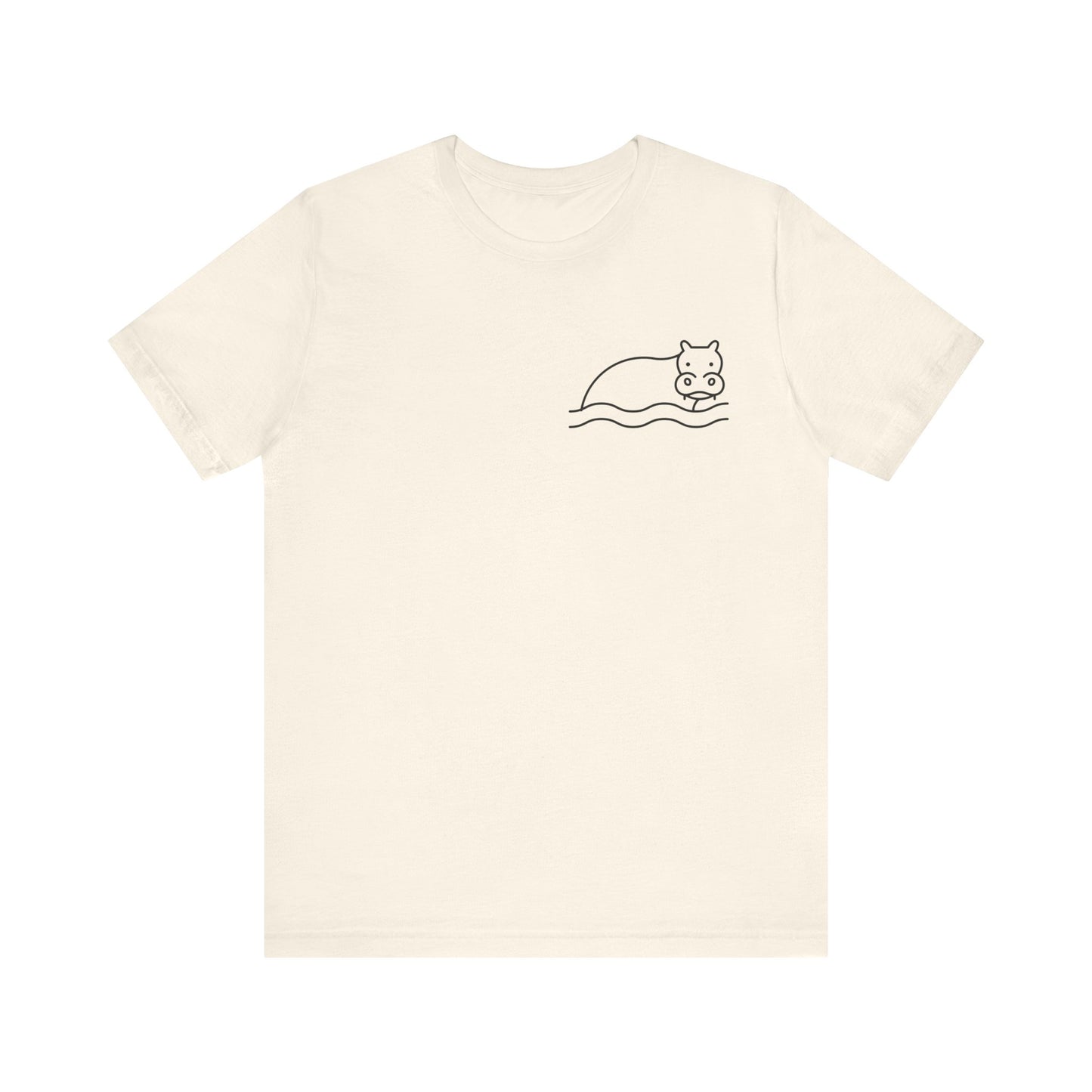 Hippo In Water Print Men & Women T-Shirt