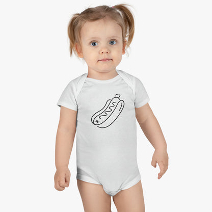Tasty Hot Dog Print Baby Onesies
