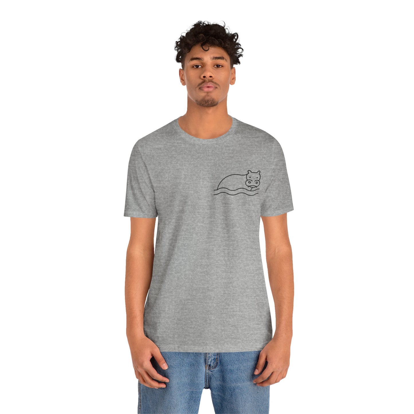 Hippo In Water Print Men & Women T-Shirt