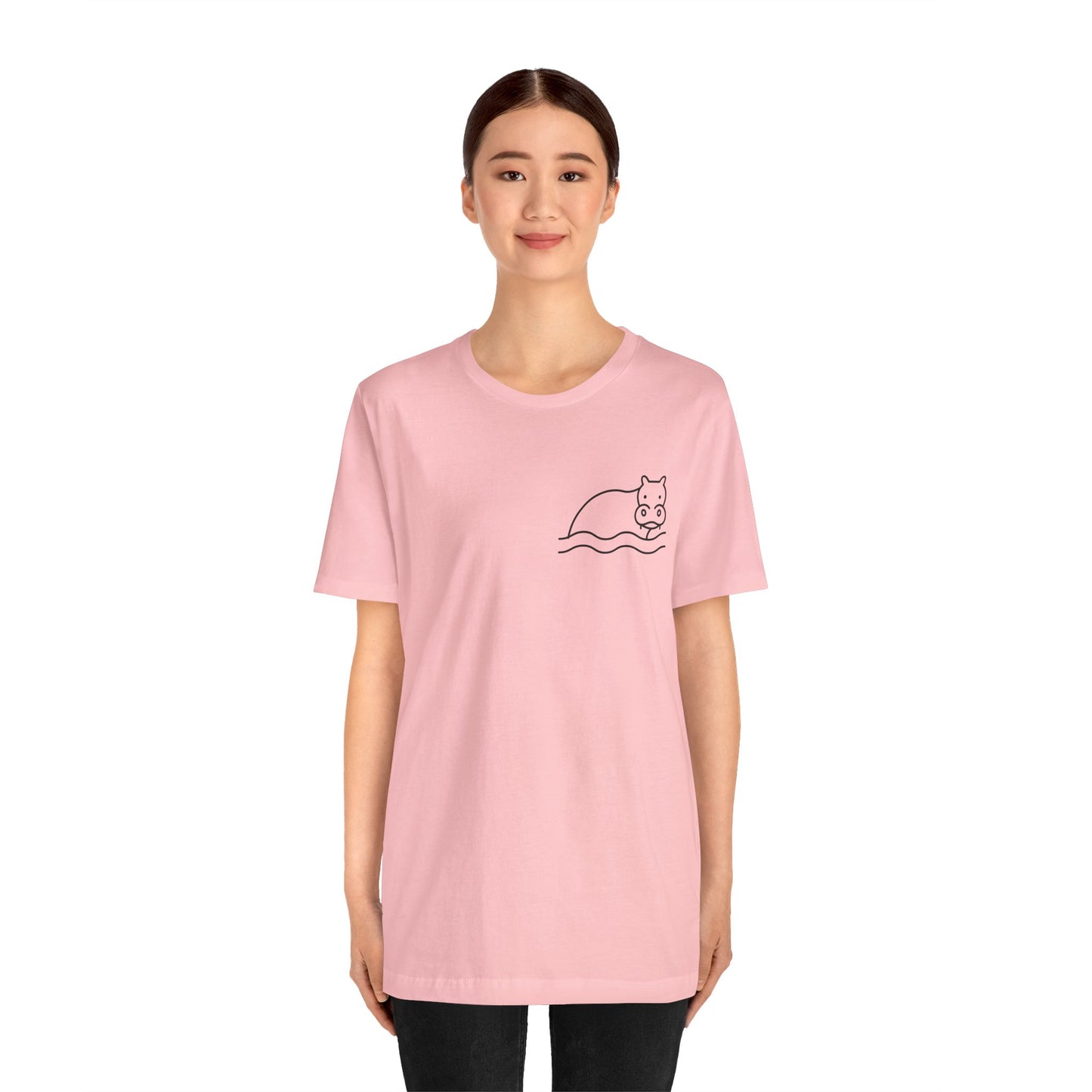 Hippo In Water Print Men & Women T-Shirt