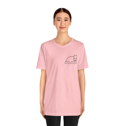 Hippo In Water Print Men & Women T-Shirt