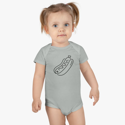 Tasty Hot Dog Print Baby Onesies