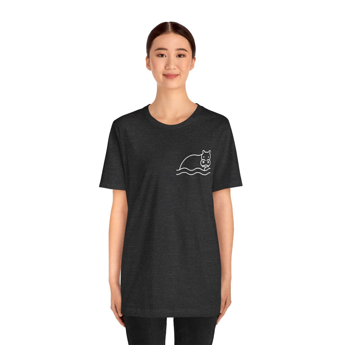 Hippo In Water Print Men & Women T-Shirt