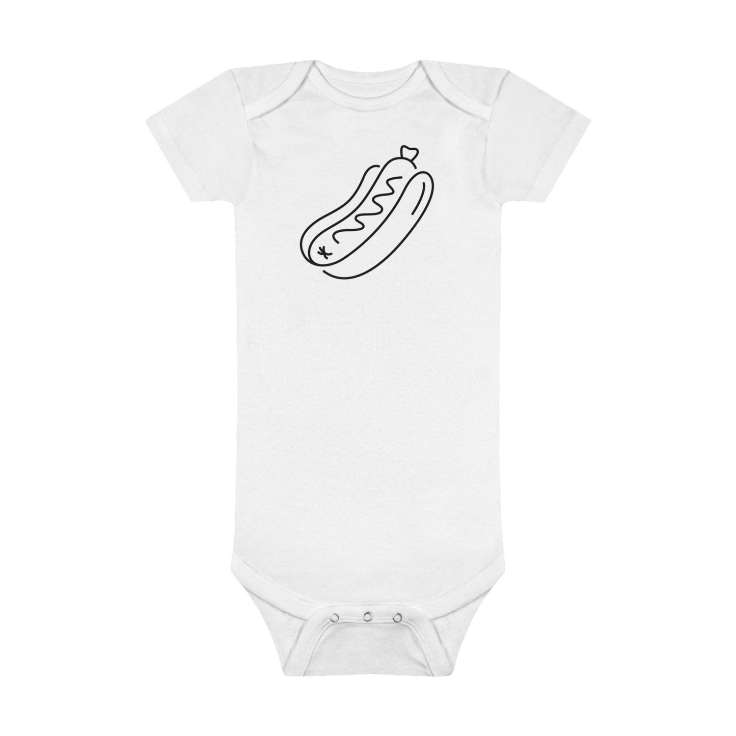 Tasty Hot Dog Print Baby Onesies