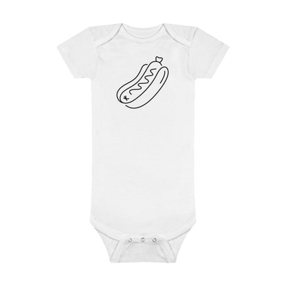Tasty Hot Dog Print Baby Onesies