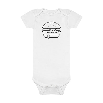 Yummy Burger Print Baby Onesies