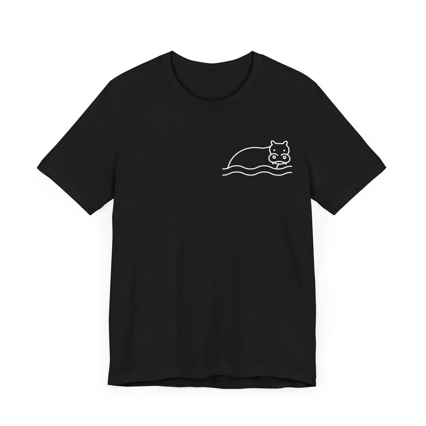 Hippo In Water Print Men & Women T-Shirt