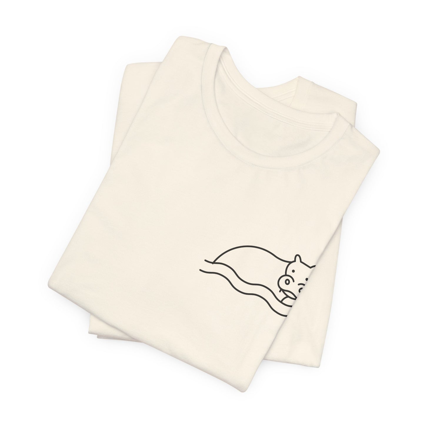 Hippo In Water Print Men & Women T-Shirt