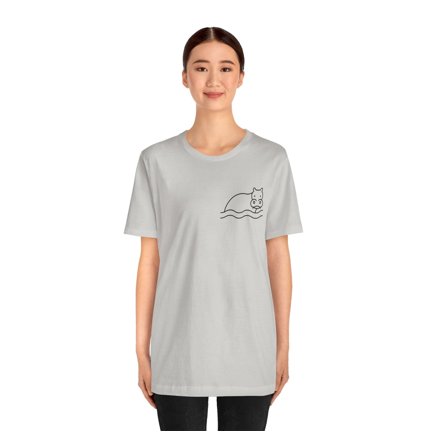 Hippo In Water Print Men & Women T-Shirt