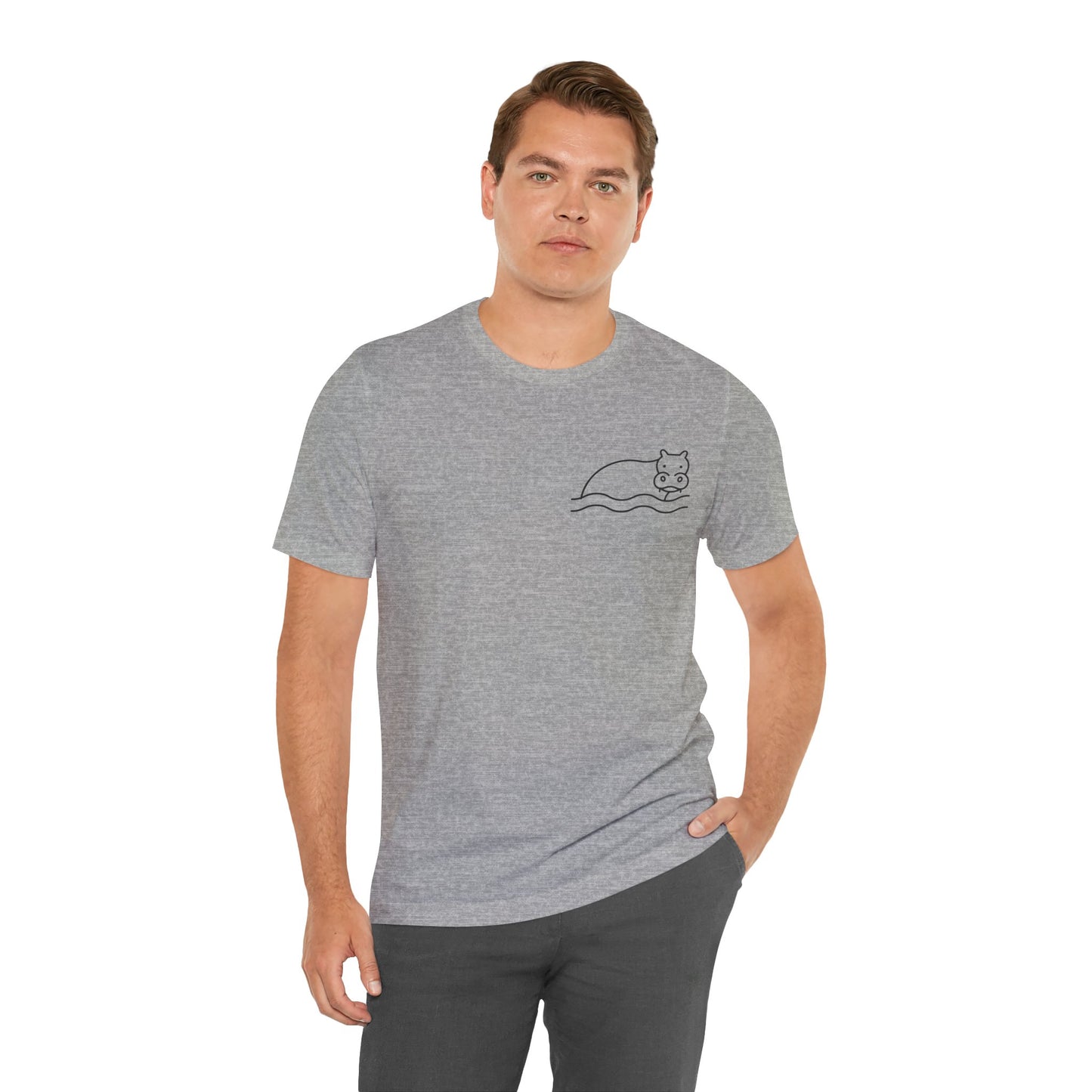 Hippo In Water Print Men & Women T-Shirt